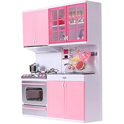 TOYMYTOY Cuisine de poupée en plastique Jeux d'imitation de Cuisine pour enfants (rose)