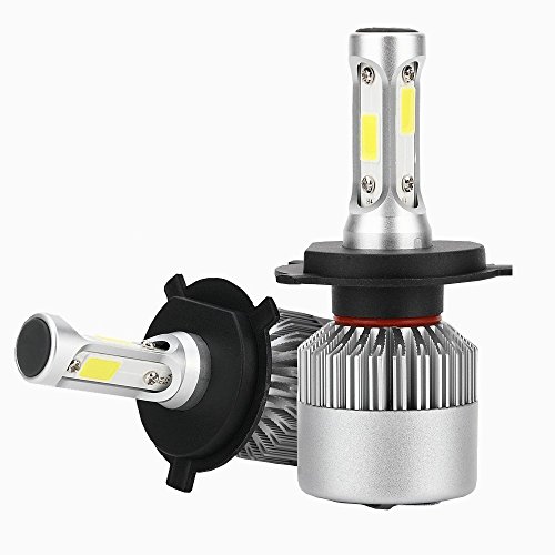 H4 HB2 9003 Hi/Lo Led bombillas para faros delanteros Kit de conversión 80 W 8000LM 6000 K puro blanco COB chips LED para LED luz Diesel Auto Zone - 1 años de garantía (Pack de 2)