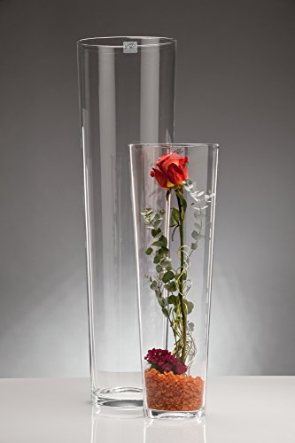 Glasvase CONICAL hot-cut Vase Glas Blumenvase Tischvase konisch groß, 70 cm - 2