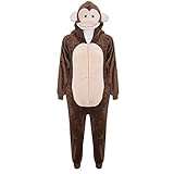 Kinder Mädchen Jungen Weich Flauschig Animal Affe Gorilla Leopard Schädel Camofulage Wolf Onesie Kostüm - Jungen, Affe, 9-10 Years
