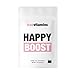 Produktbild HAPPY BOOST Bio-Tee by truevitamins. Der Tee, der einfach gute Laune macht. Die außergewöhnliche Mischung aus Früchten, Blüten und Kräutern hebt die Stimmung und macht munter. Hergestellt in Deutschland.