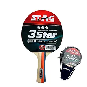 Stag Table Tennis (T.T) Racket | Premium ITTF Approved Rubber| Beginner-Intermediate Series T.T Racquet| Pro Custom Designed Comfortable Grip Paddle