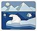 Produktbild SHAQ Polar Bear Mouse Pad Mauspad, Lonely Bear on Iceberg Watching The Night Polar Landscape Panorama, Standard Size Rectangle Non-Slip Rubber Mousepad, Baby Blue Navy Cream