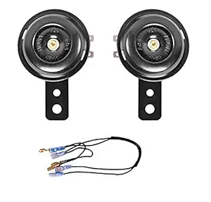 AOWbikes High Tone Double Horn with Wire (12V,400 Hz,105-118 dB) Universal for All Bikes G-06