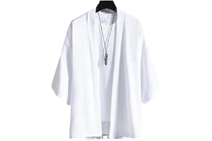 BEWELLAN Cardigan japonais pour homme Kimono traditionnel Vêtements de rue Yukata Chemise kimono pour homme