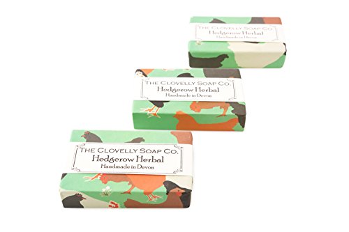 3 Pack Clovelly Soap Co natürliches, handgefertigtes Heckenkräuter-Seife für alle Hauttypen 100g