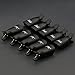 TQWY 10Pcs Plastic Acrylic Nail Art Soak Off Clip Cap UV Gel Polish Remover Wrap easy to use Nail Tool (Black)