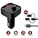 Produktbild Auto Ladegerät Car Mp3 Player Bluetooth FM Transmitter Auto Radio Bluetooth Adapter freisprecheinrichtung mit Mikrofon Dual USB Auto Ladegerät 5V/2.4A LED Anzeige für iOS und Android Geräte (Schwarz)