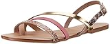  PIECES Damen PSLAVINA Leather Sandal Snake Slingback, Pink (Rose Dawn), 39 EU