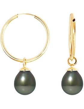 Pearls & Colors–Creolen–Gelbgold 9kt–Tahiti-Zuchtperle am-9bot 131sb8j