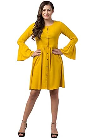 yellow frock for ladies