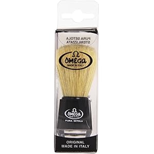 Omega of Italy Boar Hair Shaving Brush, Black/Clear Plastic Handle - Image 2