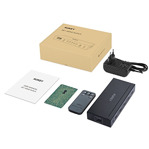 AUKEY HDMI Switch 5 Input 1 Output Unterstützung 4K und 3D im Metall für HDTV / Blu-Ray player / DVD / DVR / Xbox / PS4 usw. - 8