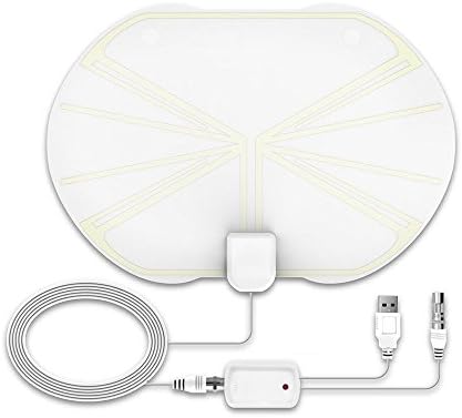 Indoor TV Aerial for Digital Freeview, Amplified 60+ Miles HDTV Antenna Indoor Aerials, Upgraded Version 1080P VHF/UHF/FM High Reception Ariel with Detachable Amplifier Signal Booster for DVB-T/DVB-T2