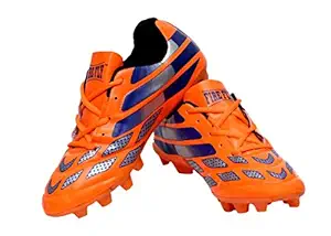 FIRE FLY Messi Football Shoes Youth & Senior Boys Size TPU Sole Stud in PU Material Orange