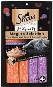 AGROBAN TRADINGS Sheba Melty Premium Cat Treat, Tuna & Tuna-Seafood, 48g (Maguro Selection) Pack of 24