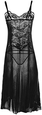 Hmeng Fashion Women Look Sexy Out Clubwear Solid Dress Nightdress Sexy Lingerie Set Underwear Nightdress Babydoll Comfortable Sleepwear Bodysuit Outfits (Black/Blue/Purple/Pink) (Black, S)