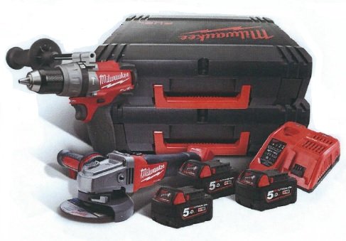 Preisvergleich Produktbild 18V Akku-Set: M18ONEPD + M18CAG125X + 3x 5.0Ah