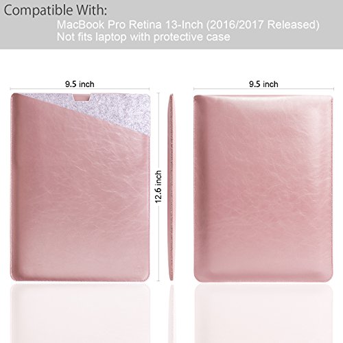 WALNEW 13 MacBook Pro 13 Zoll  A1706 A1708  Ver  ffentlicht in 2016 2017  Schutzh  lle  H  lle Sleeve Case  Cover  mit Zwei-Taschen-Design mit Gesch  