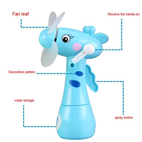 Preisvergleich Produktbild Wokee Mini Wasser Spray Fan Mobile Klimageräte Luftkühler mit Wasserkühlung Manuelle Rotierende Kühl Nebel Cartoon Tier Kinder Spielzeug