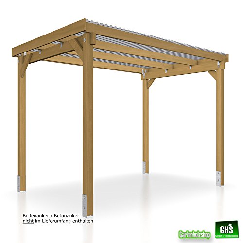 GHS Unterstand 3×2,5 m Überdachung Fahrrad + Motorrad, Gartengeräte + Gartenmöbel - 2