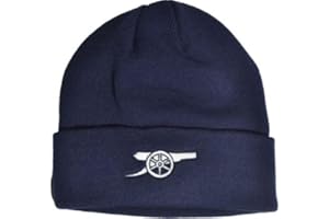 ARSENAL F.C. Arsenal FC Gunners Cannon Logo Red Cuff Beanie Hat - Licensed EPL, Navy, One Size