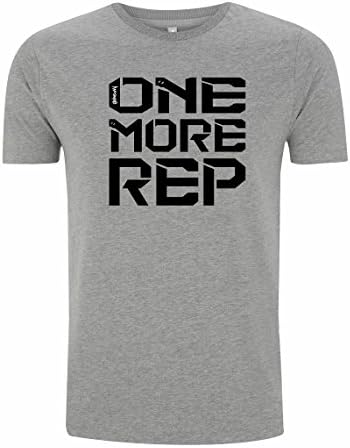 Go Heavy - men sport workout training t-shirt ONE MORE REP - grey -XL