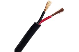 Wire4u 12V 24V AUTOMOTIVE 2/3/4/5/7 CORE THINWALL RED/BLACK CAR CABLE WIRE ROUND/FLAT (Round 2 Core 2.0mm² 25Amps, 5 Metres)