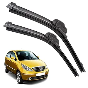 Auto Hub Frameless Car Wiper Blades Compatible with TATA Indica V2 - Set of 2,(D-24,P-16)