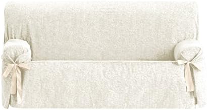 Eysa Dream Adjustable 2 Seat Sofa Cover with Ribbons, 70 x 230 x 110 cm ,Ecru