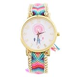 Souarts Damen Armbanduhr Traumfänger Muster Deko Uhr mit Batterie Charm Geschenk Vergoldet Muster