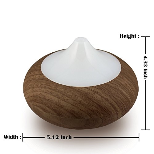 Aussel Elektroaromatherapie ätherisches Öl Aroma Diffuser Luftbefeuchter mit Farbe LED-Licht und Auto Off für Haus, Auto, Büro, Yoga oder Reise Große Geschenk Idee - 5