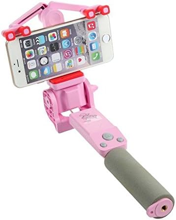 Mashu Mark Automation Rotation Selfie Stick - 360 Degree Angle Adjustable,Self-portrait Monopod Extendable Wireless Bluetooth,Adjustable Phone Holder for Iphone 6s 6 5 5s,Iphone 6 Plus,Android-Pink