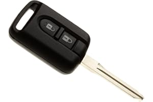 JONGO - Coque de Clé avec Lame Compatible avec Nissan Almera, Almera Tino, Cabster, Micra, Murano, Navara, Qashqai, NV200, Pathfinder, Primera, Terrano | Boitier Clef Plip Voiture Télécommande 2 Boutons