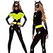 Produktbild Catsuit Damen Übermensch Fledermaus Leder Body Babydoll Halloween Cosplay Jumpsuit,M