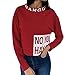 Produktbild ABsoar Sweatshirt Frauen Pullover Brief Drucken Shirt Langarm Kurz Sweatshirt Plus Größe Bluse Crop Oberteile Jumper Blusen