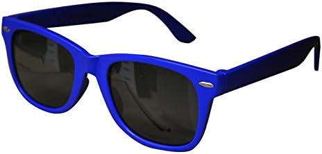 Miobo Plain Colours Children Sunglasses Party Glasses Nerd Wayfarer Design With Transparent Glass or Sunglasses. - Blue - X-Small