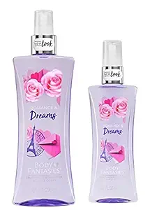 Body Fantasies Signature Fragrance Body Mist for Girls & Womens Romance & Dreams, | Long Lasting Body Spray and Perfume for Women | Made in USA | Pack of 1 x 236ml & 1 x 94ml