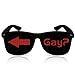 Produktbild Partybrillen bedruckte Sonnenbrillen mit Motiv Promotionbrillen Karnevalsbrille beklebte Pilotenbrille Atzenbrille Faschingbrille Bad Taste Party - GAY (Schwarz)