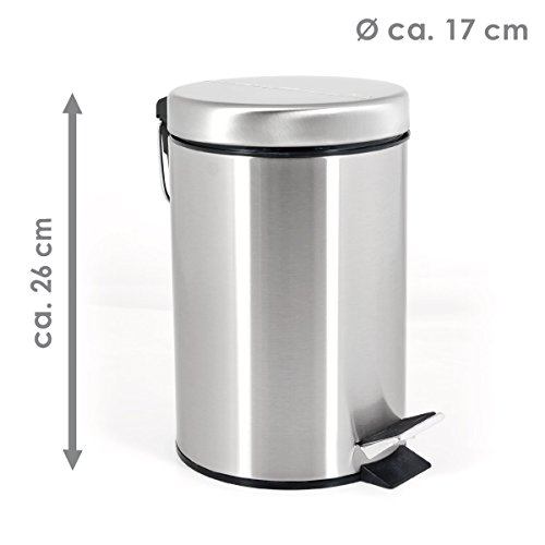 bremermann® Treteimer, mit Absenk-Automatik, Anti-Fingerabdruck, 3 L, matt, 6809 - 6