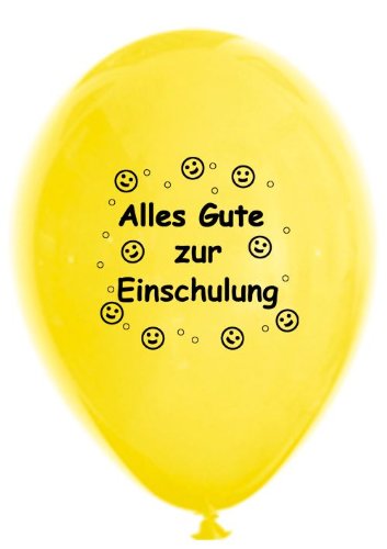 10 Luftballons Alles Gute zur Einschulung, bunt sortierte Mischung, ca. 30 cm