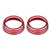 Produktbild Qiilu 2 stücke Aluminium Klimaanlage Schalter Taste Trim AC Volumen Knopf Ring Abdeckung(Rot)