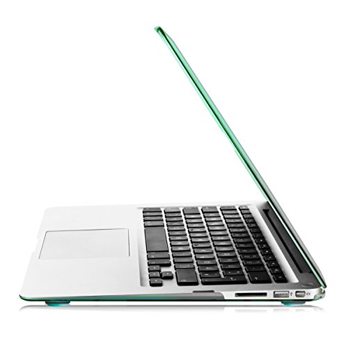 kwmobile Hardcase Laptop Hülle für Apple MacBook Air 13″ (ab Mitte 2011) – Zwei Farben Design Grün Transparent dünne gummierte Schutzhülle Cover Case Tasche - 3