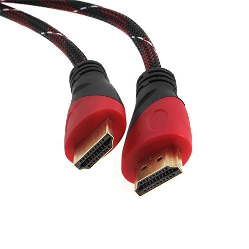 Ukelove Hochgeschwindigkeits HDMI Kabel Ethernet, 3D und Audio-Return mit vergoldeten Kontakten (HDMI Schwarz/Rot 1.8m)