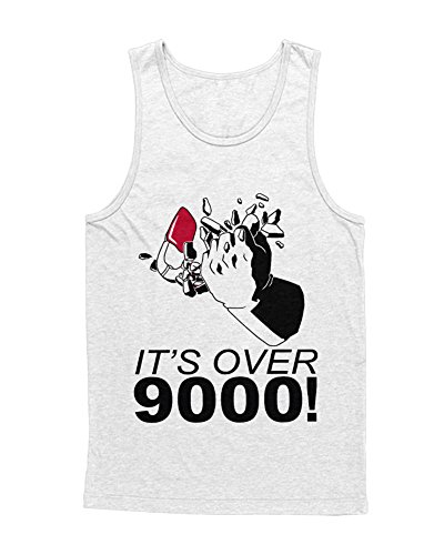 Hypeshirt Tank-Top Dragon I`TS Over 9000" F123470 Bianco L