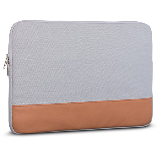 Johnny Urban Canvas Laptop Sleeve 15 – 15.6 Zoll Grau – Schutzhülle für 15 – 15.6 Zoll Laptops von Dell Samsung HP ASUS Acer Sony uvm. – Laptophülle Laptoptasche Notebook Tasche aus Baumwoll Canvas - 3