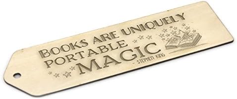 Engraved Wooden Bookmark "Portable Magic..."