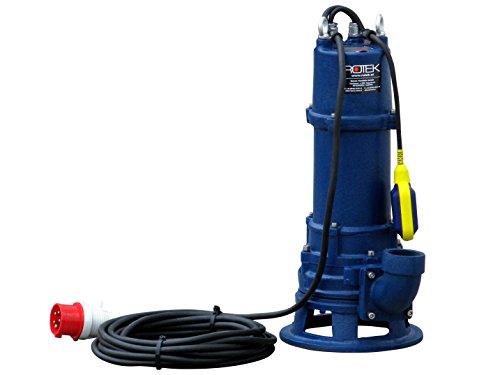 Rotek 1,5kW / 400V elektrische Schmutzwasser Tauchpumpe mit Schredderwerk (Häcksler) und Stahlgehäuse
