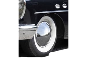 HANSEN STYLING PARTS Lot de 4 enjoliveurs universels de 14 pouces - Moon Caps fermés chromés brillants.