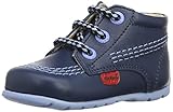 Material exterior: Cuero Kickers Kick Hi, Botas Bebé-Niños, Azul (Blue), 21 EU